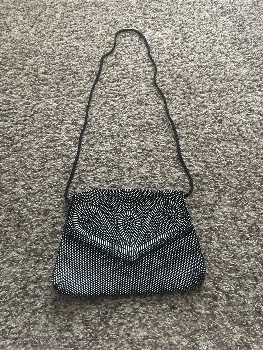 Black Beaded Envelope Wristlet Purse🖤